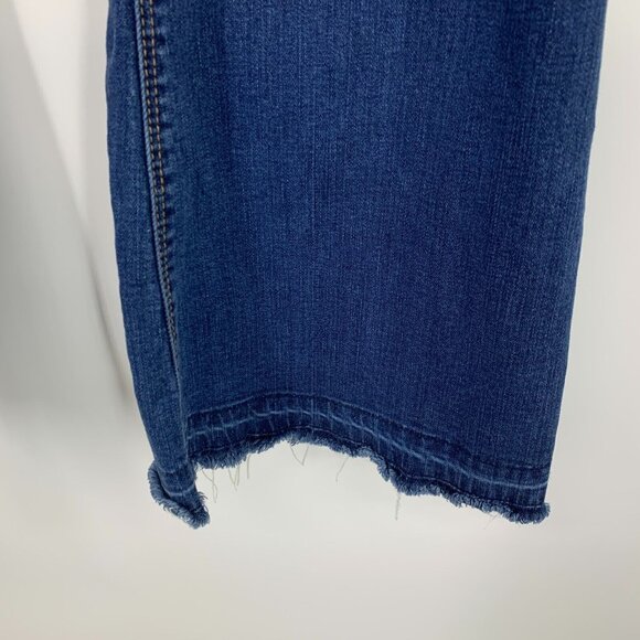 Cato Jeans Flare Blue Distresed Denim Released Raw Hem - Picture 9 of 10